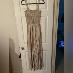 Large American Thread Jumpsuit (Cream w/ red and blue stripes)